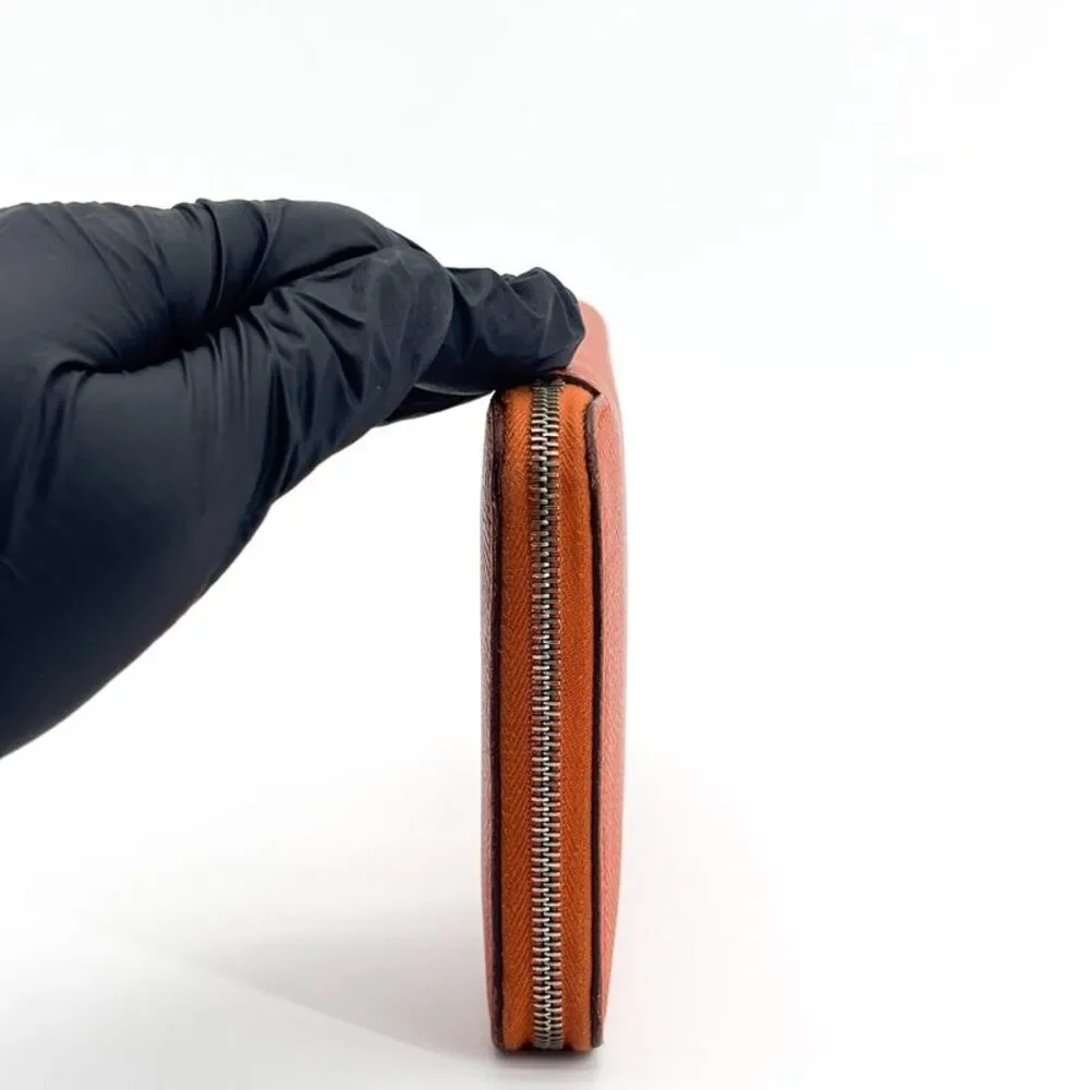 Hermès Ajab Silk-in Long Wallet Epsom Orange